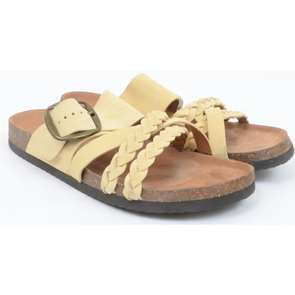White Mountain‎ Hazy Size 11 Multi-Strap Sandal Footbeds Leather Braided Detail